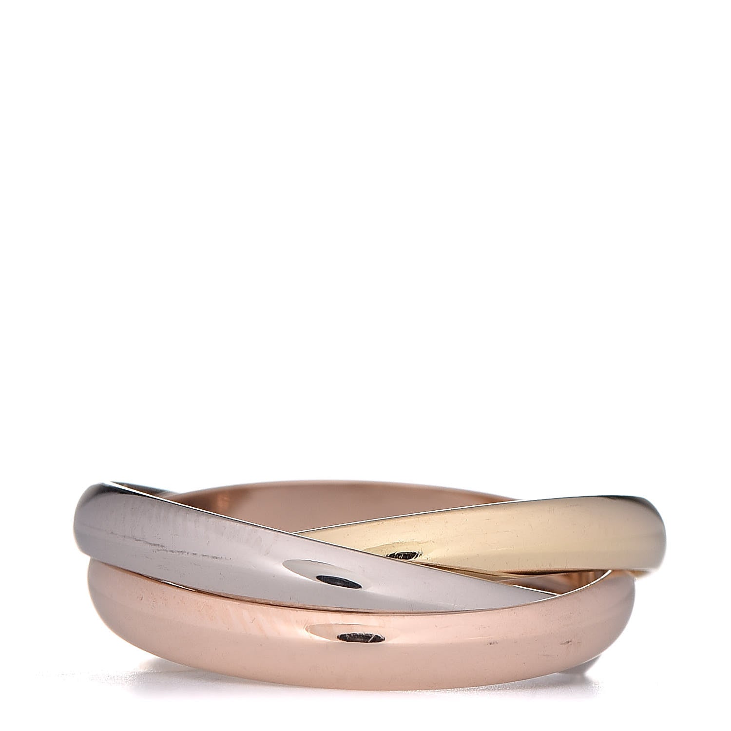 Cartier 18K Pink Yellow White Gold Small Trinity Ring 52 6 3 of 5