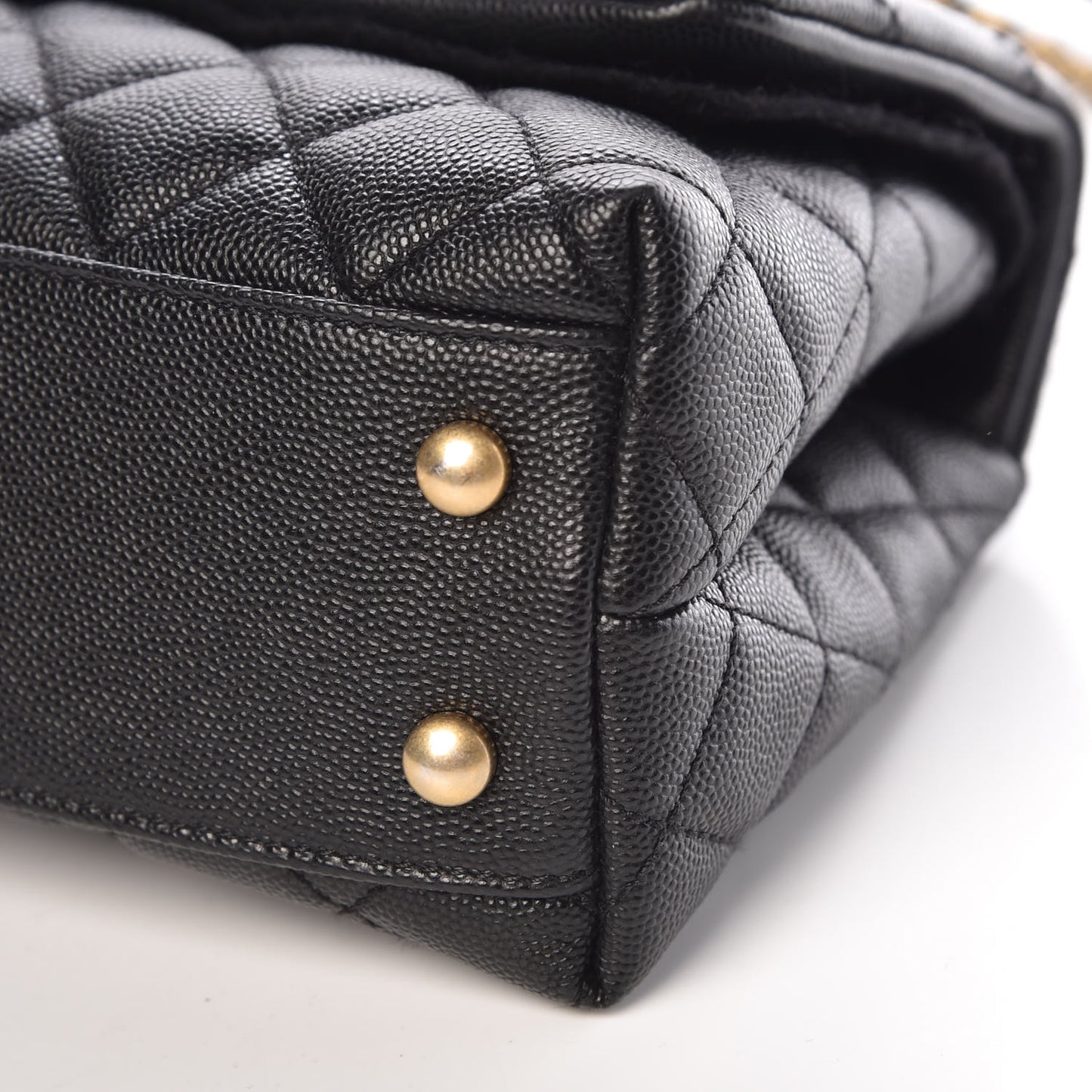 Caviar Quilted Mini Coco Handle Flap Black