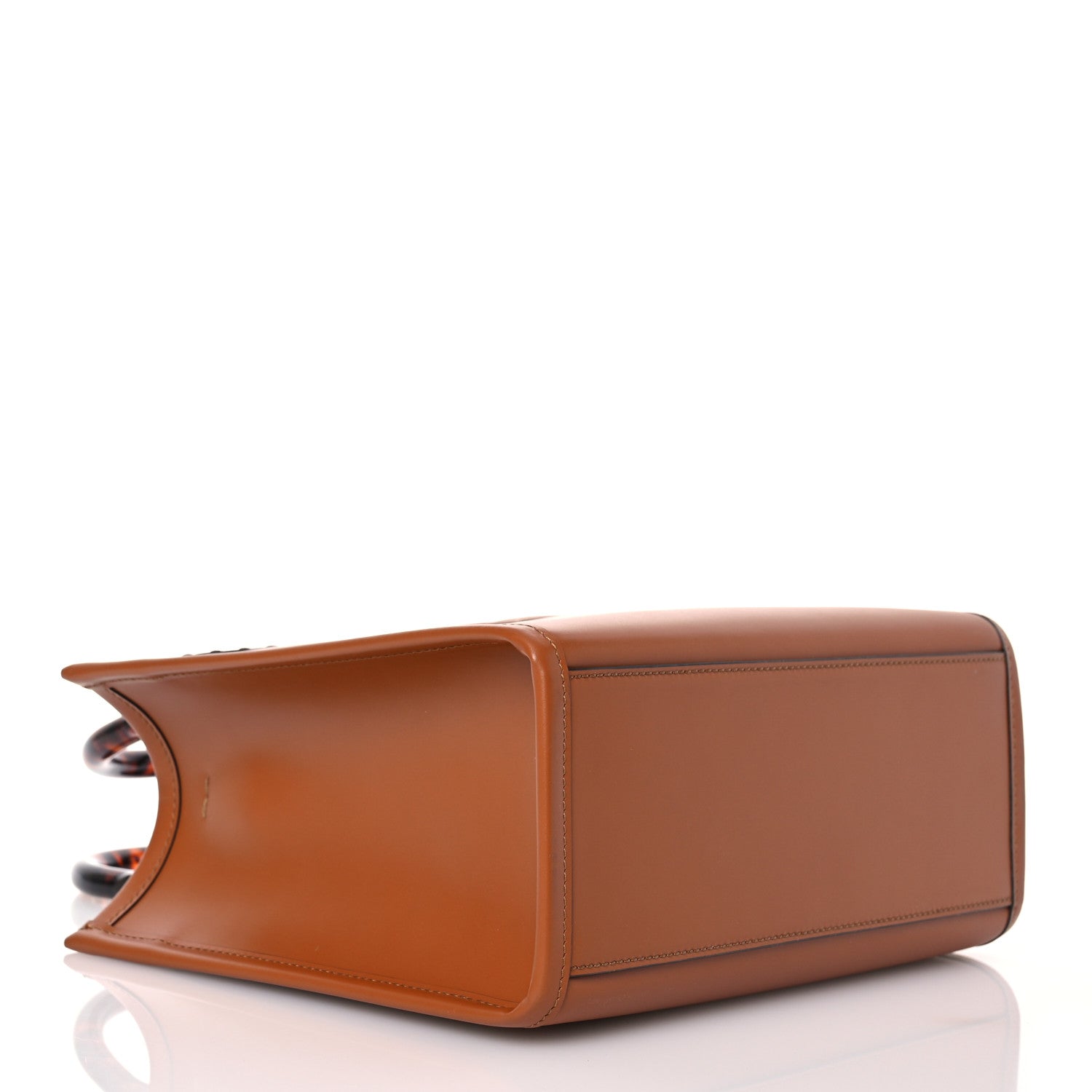 Fendi Vitello King Plexiglass Logo Embossed Small Fendi Sunshine Shopper Tote Cuoio 4 of 11