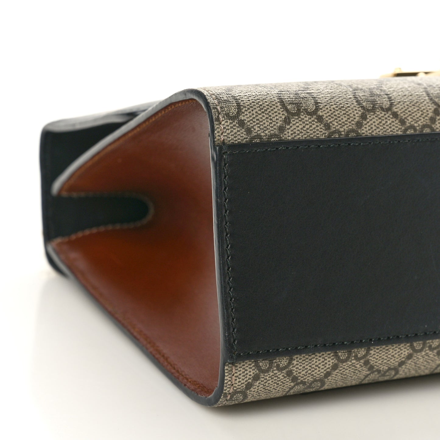 GG Supreme Monogram Calfskin Medium Padlock Shoulder Bag Beige Black Cuir