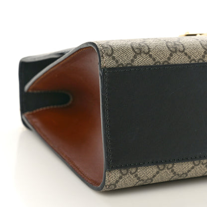 Gucci GG Supreme Monogram Calfskin Medium Padlock Shoulder Bag Beige Black Cuir 9 of 10