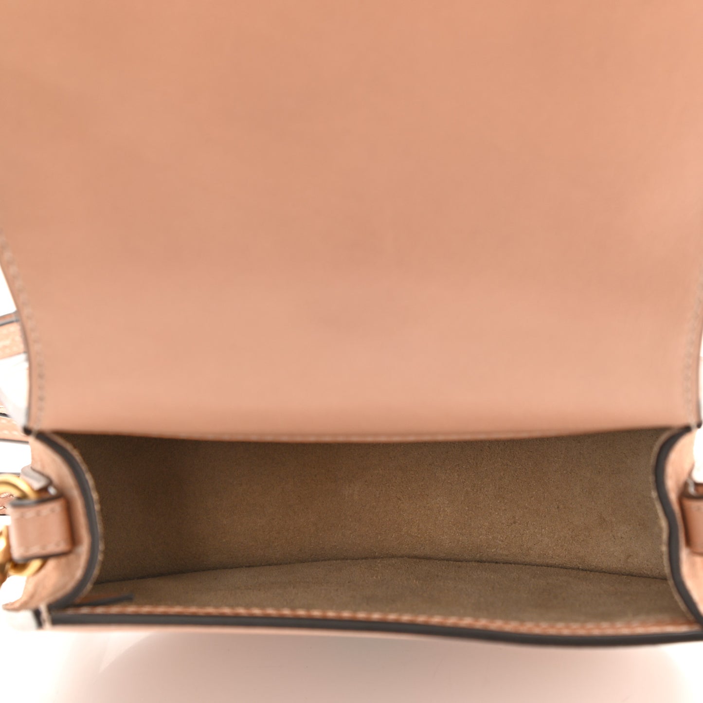Calfskin Suede Small Nile Bracelet Bag Biscotti Beige