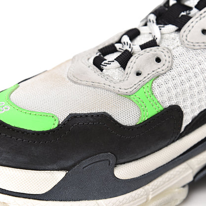 Balenciaga Fabric Mesh Womens Triple S Sneakers 38 White Green Fluo Black 15 of 18