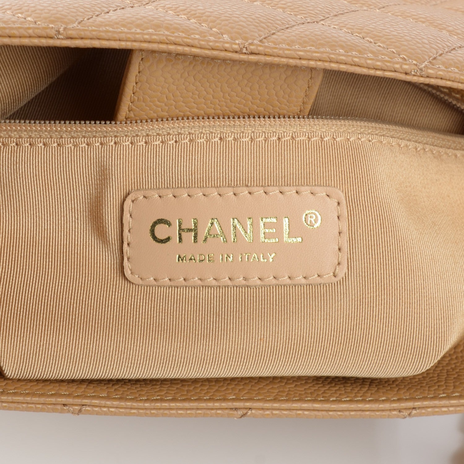 Chanel Caviar Quilted Petit Shopping Tote PST Beige 11 of 14
