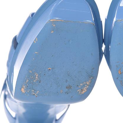 Saint Laurent Patent Tribute 75 Platform Sandals 39.5 Blue Clair 9 of 12
