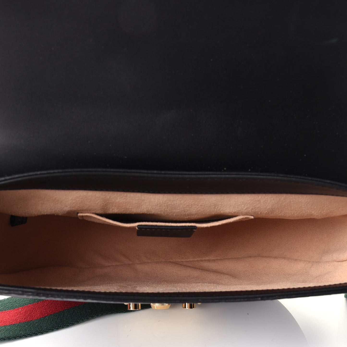 Guccissima Web Medium Padlock Messenger Shoulder Bag Black