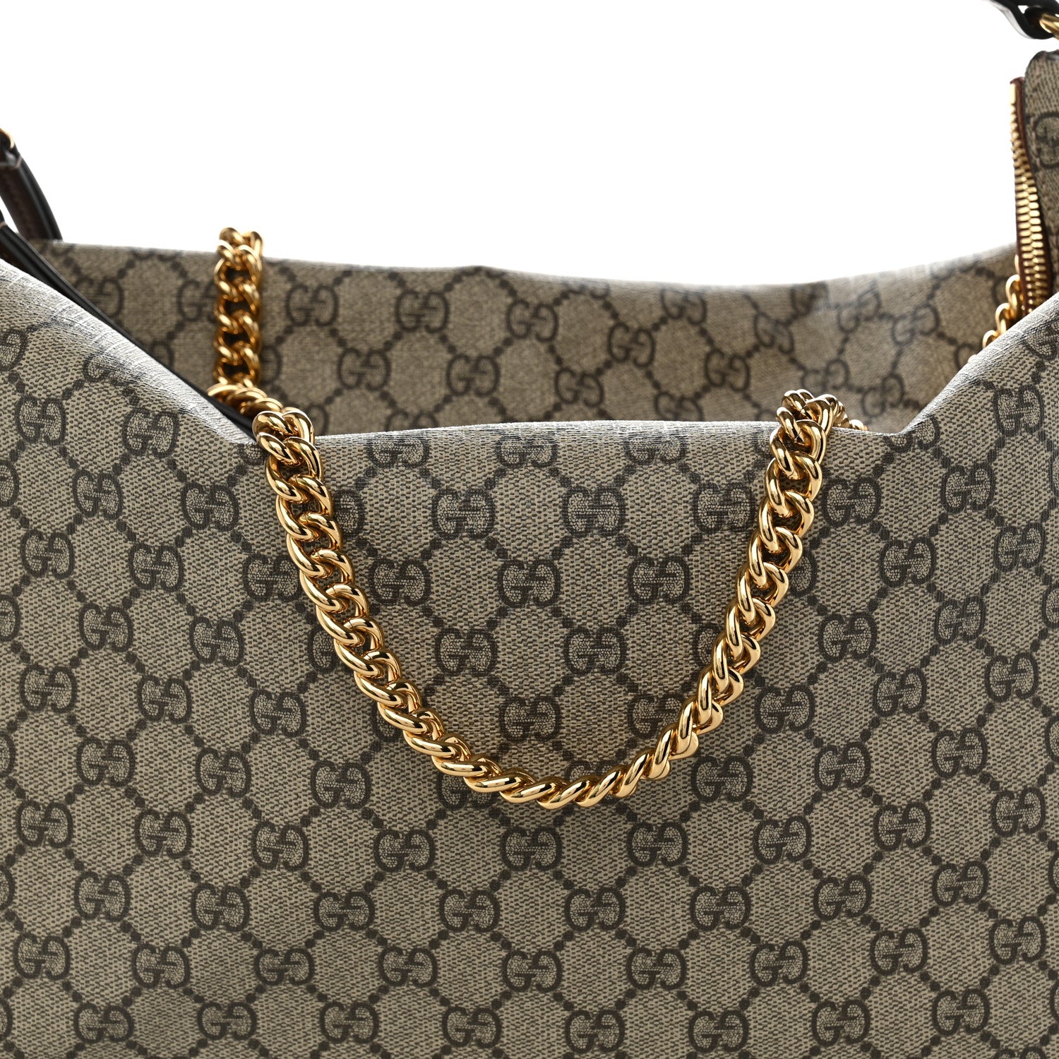 Gucci GG Supreme Monogram Large Linea A Hobo Light Brown 8 of 10