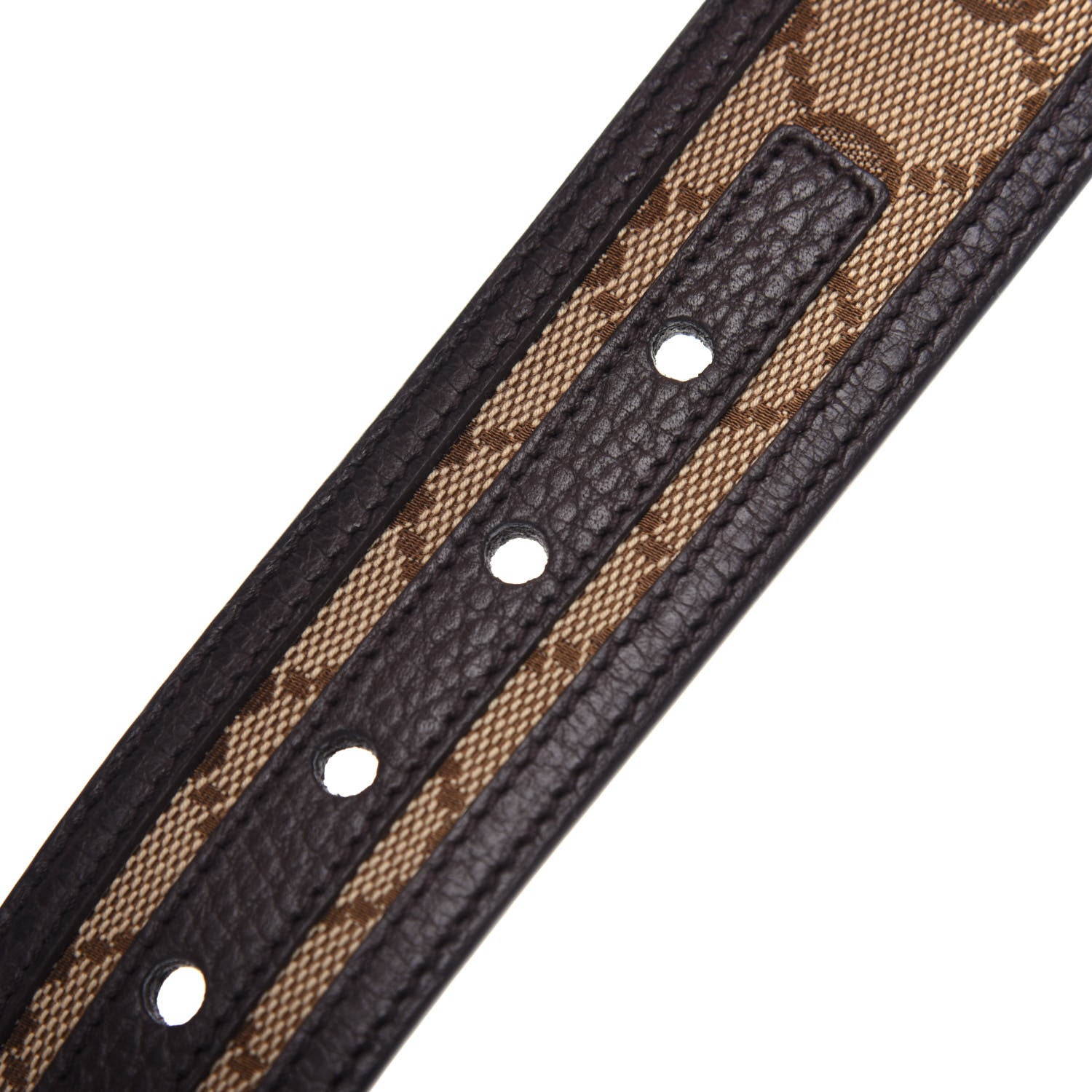 Gucci Monogram Dollar Calfskin 40mm Belt 85 34 Beige Ebony Testa di Moro 4 of 5
