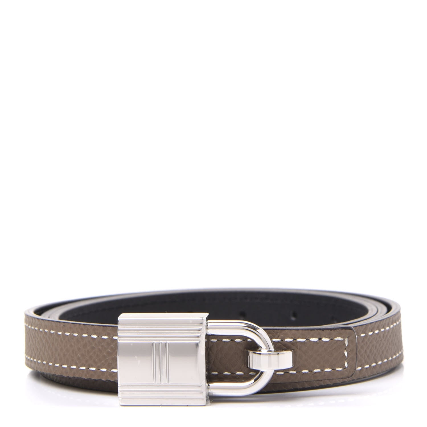 Hermes Epsom Swift 13mm Romance Belt Etoupe Black 1 of 5