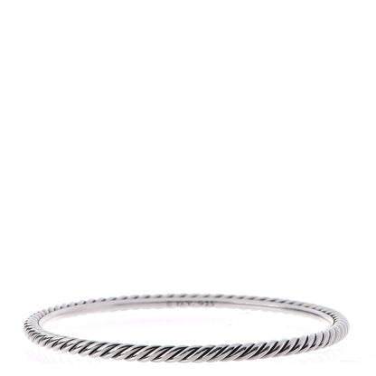 David Yurman Sterling Silver 4mm Cable Classics Bangle Bracelet 1 of 4