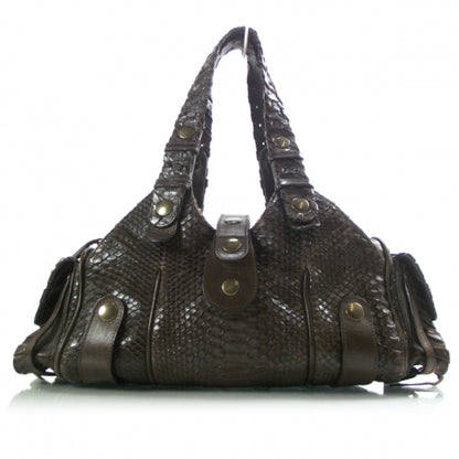 Chloe Python Silverado Shoulder Bag Dark Brown 1 of 12