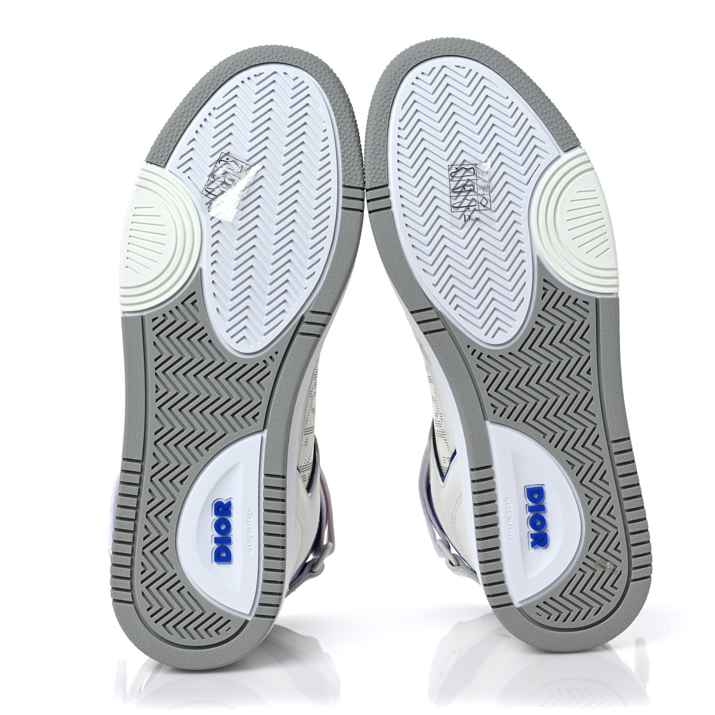 Smooth Calfskin Oblique Galaxy Perforated Mens B27 Mid Top Sneakers 41 White Blue