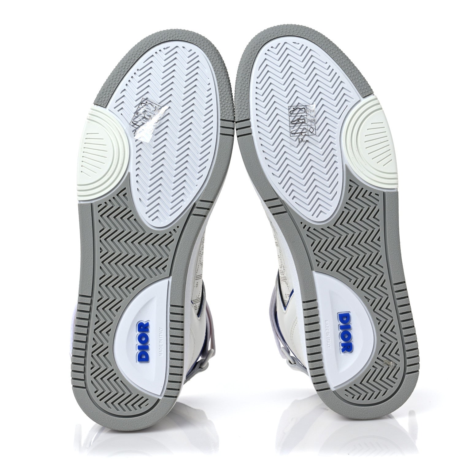 Christian Dior Smooth Calfskin Oblique Galaxy Perforated Mens B27 Mid Top Sneakers 41 White Blue 6 of 10