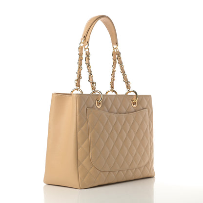 Chanel Caviar Quilted Grand Shopping Tote GST Beige 3 of 11