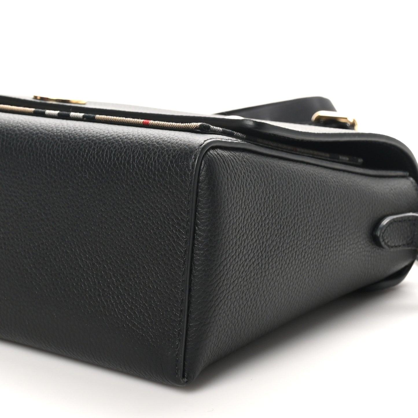 Grainy Calfskin Vintage Check Note Crossbody Bag Black