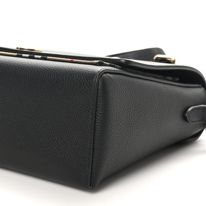 Burberry Grainy Calfskin Vintage Check Note Crossbody Bag Black 9 of 9