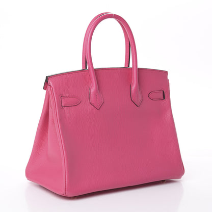 Hermes Chevre Mysore Horseshoe Birkin 30 Rose Tyrien Ultraviolet 2 of 35