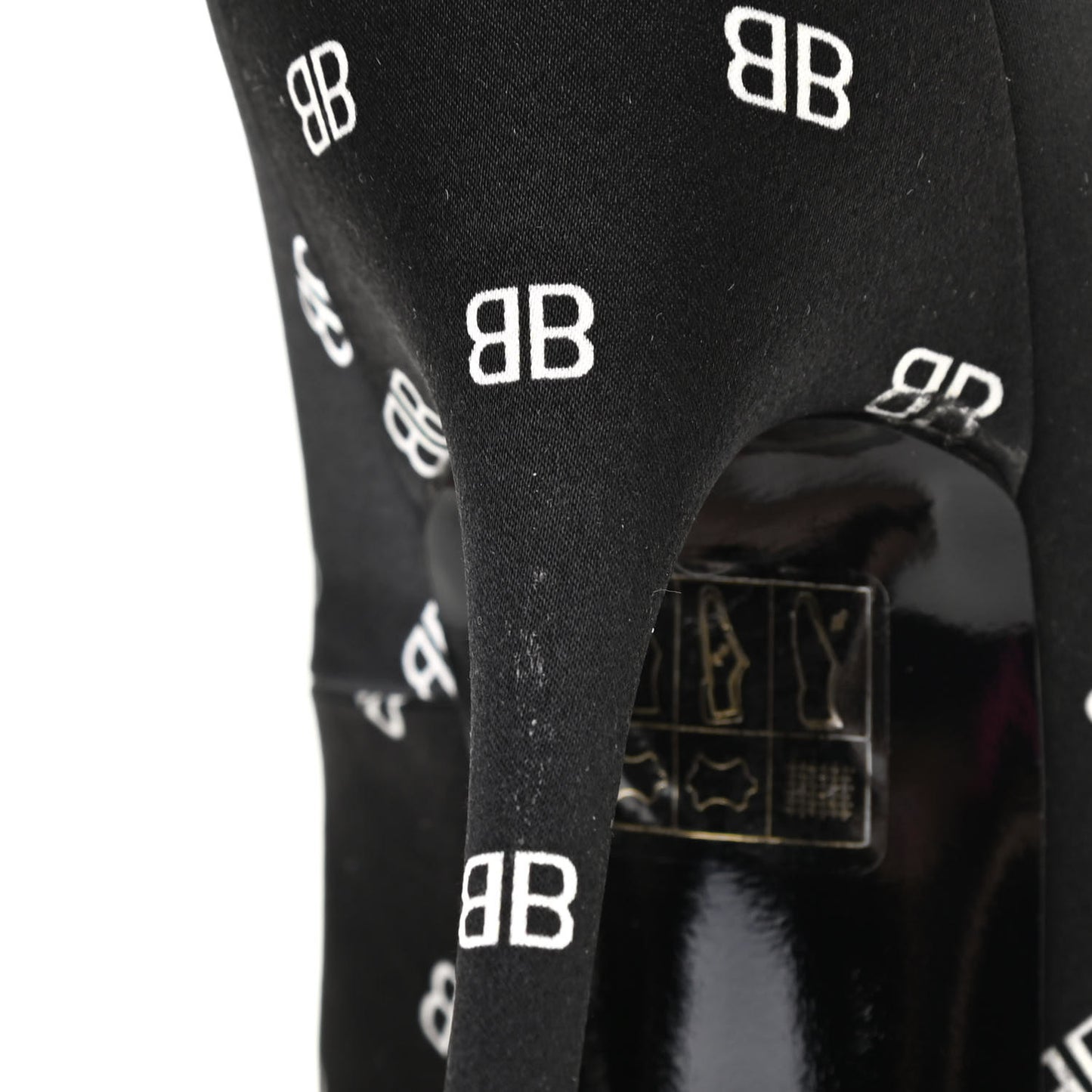 Crepe Satin BB Allover Logo Knife 100mm Pumps 40 Black