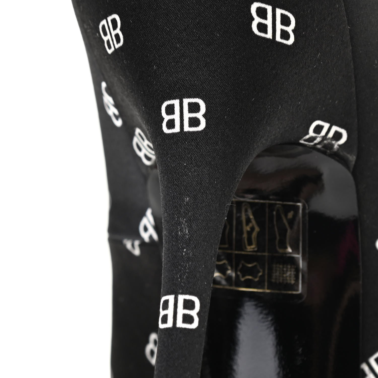 Balenciaga Crepe Satin BB Allover Logo Knife 100mm Pumps 40 Black 10 of 10