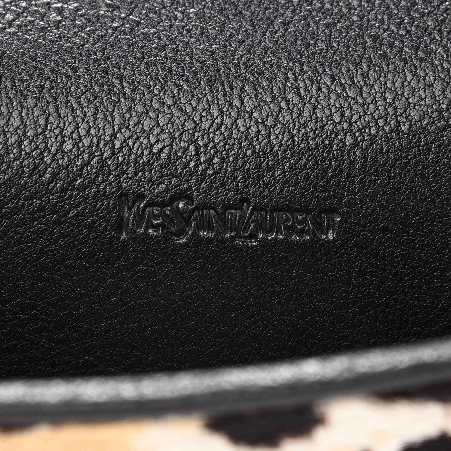 Saint Laurent Pony Hair Monogram Leopard Print Card Holder Wallet Black 6 of 8