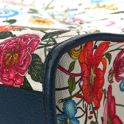 Gucci Canvas Large Flora Tote Navy Multicolor 13 of 19