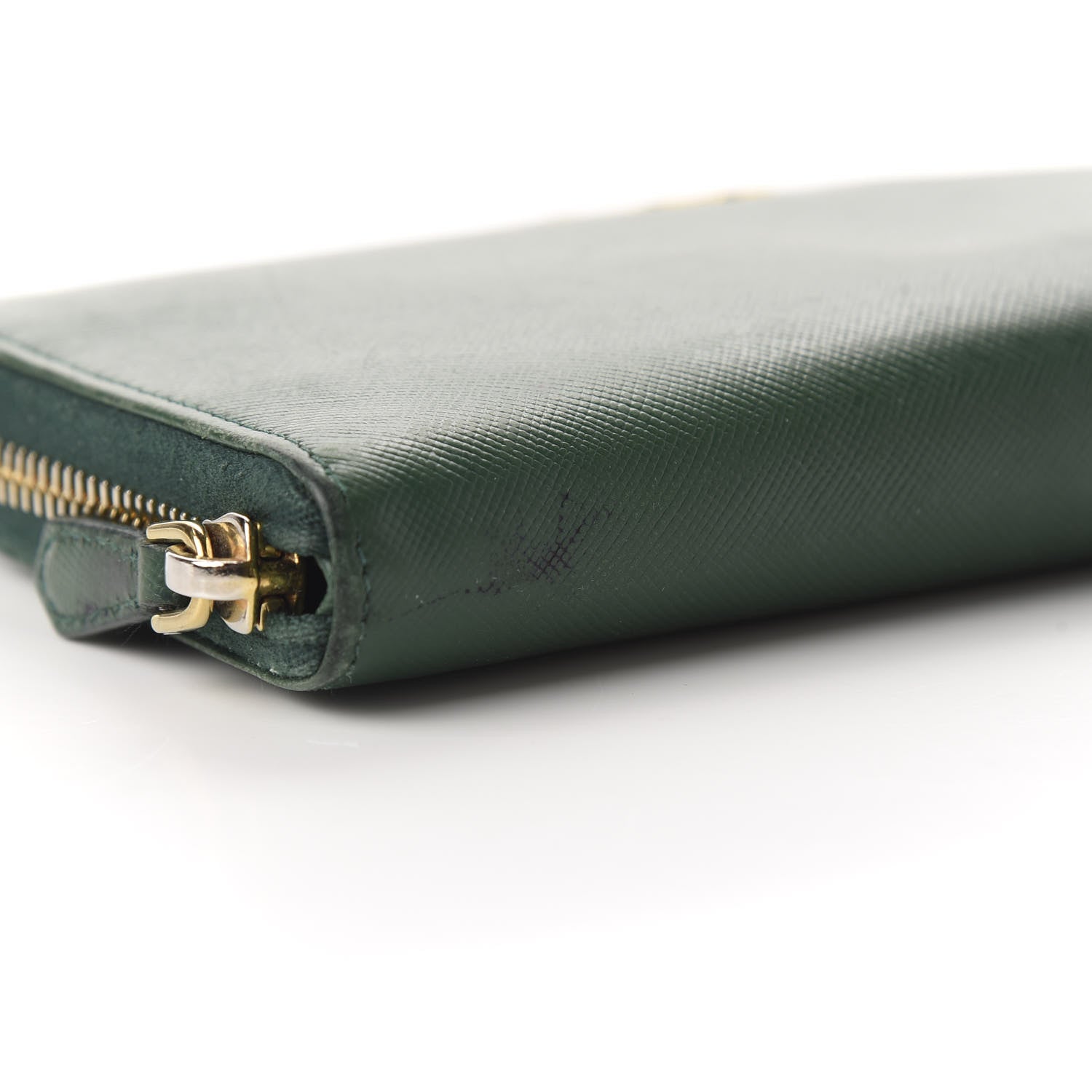 Prada Saffiano Metal Zip Around Wallet Biliardo 6 of 9