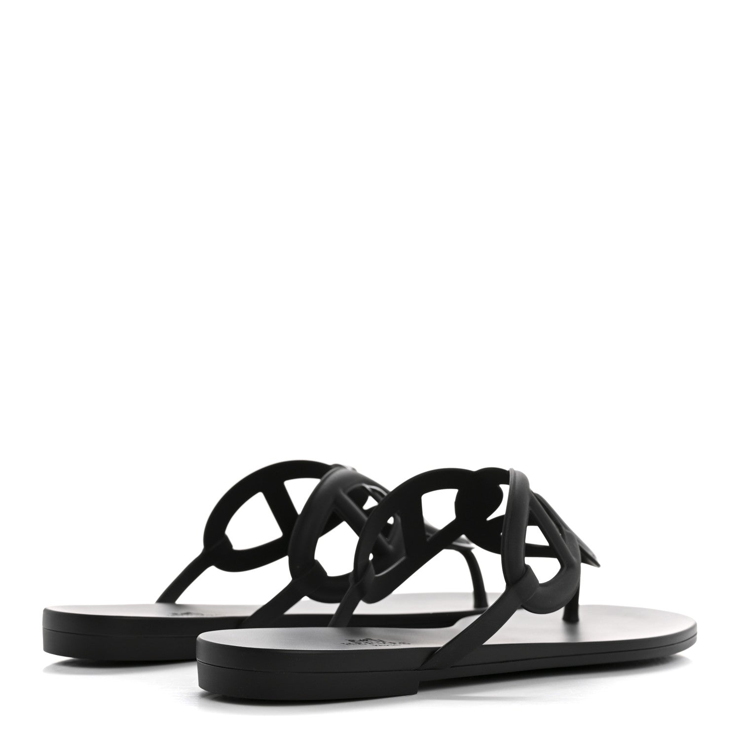 Hermes Rubber Womens Egerie Sandals 41 Black 5 of 9