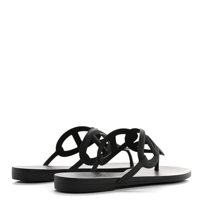 Hermes Rubber Womens Egerie Sandals 41 Black 5 of 9