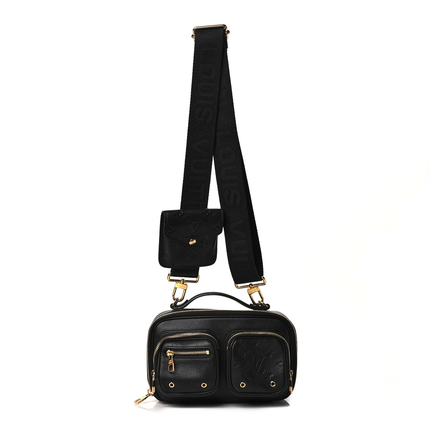 Louis Vuitton Calfskin Monogram Embossed Utility Crossbody Black 1 of 9