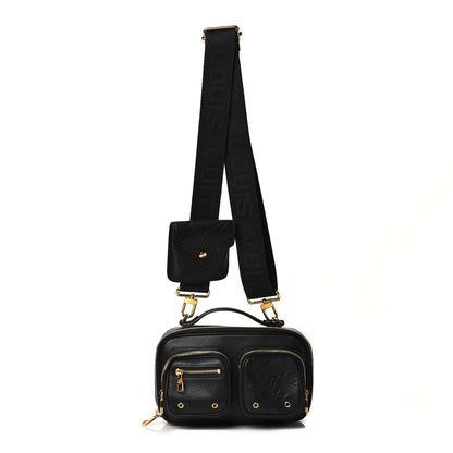 Louis Vuitton Calfskin Monogram Embossed Utility Crossbody Black 1 of 9