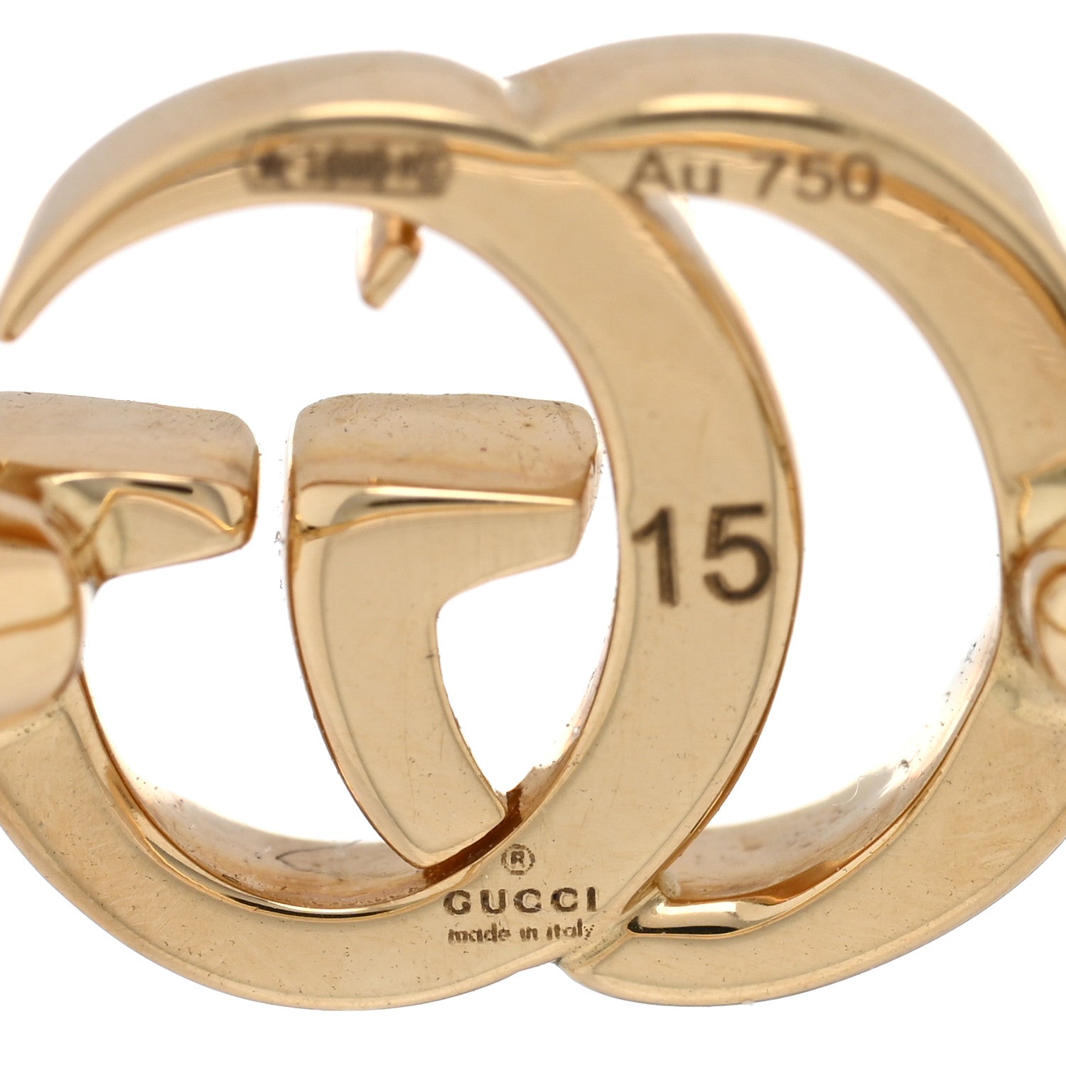 Gucci 18K Yellow Gold Running GG Ring 54 7 4 of 4