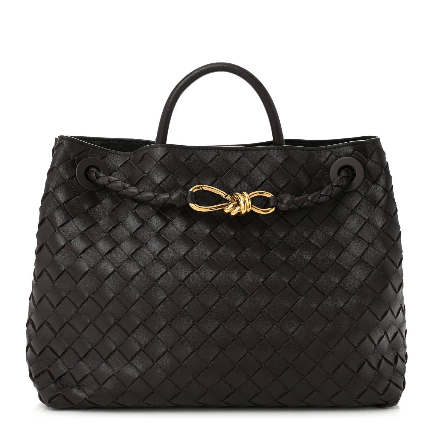 Nappa Intrecciato Medium Andiamo Shoulder Bag Fondant