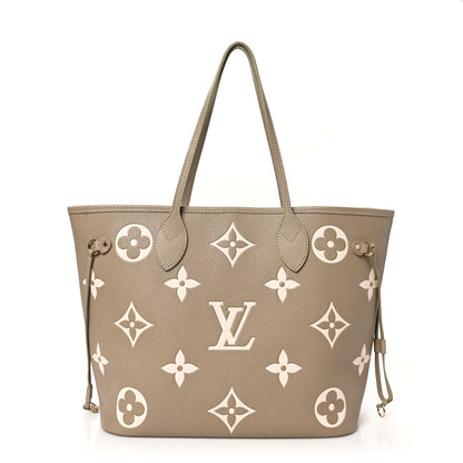 Louis Vuitton Empreinte Monogram Giant Neverfull MM Khaki Cream 1 of 10