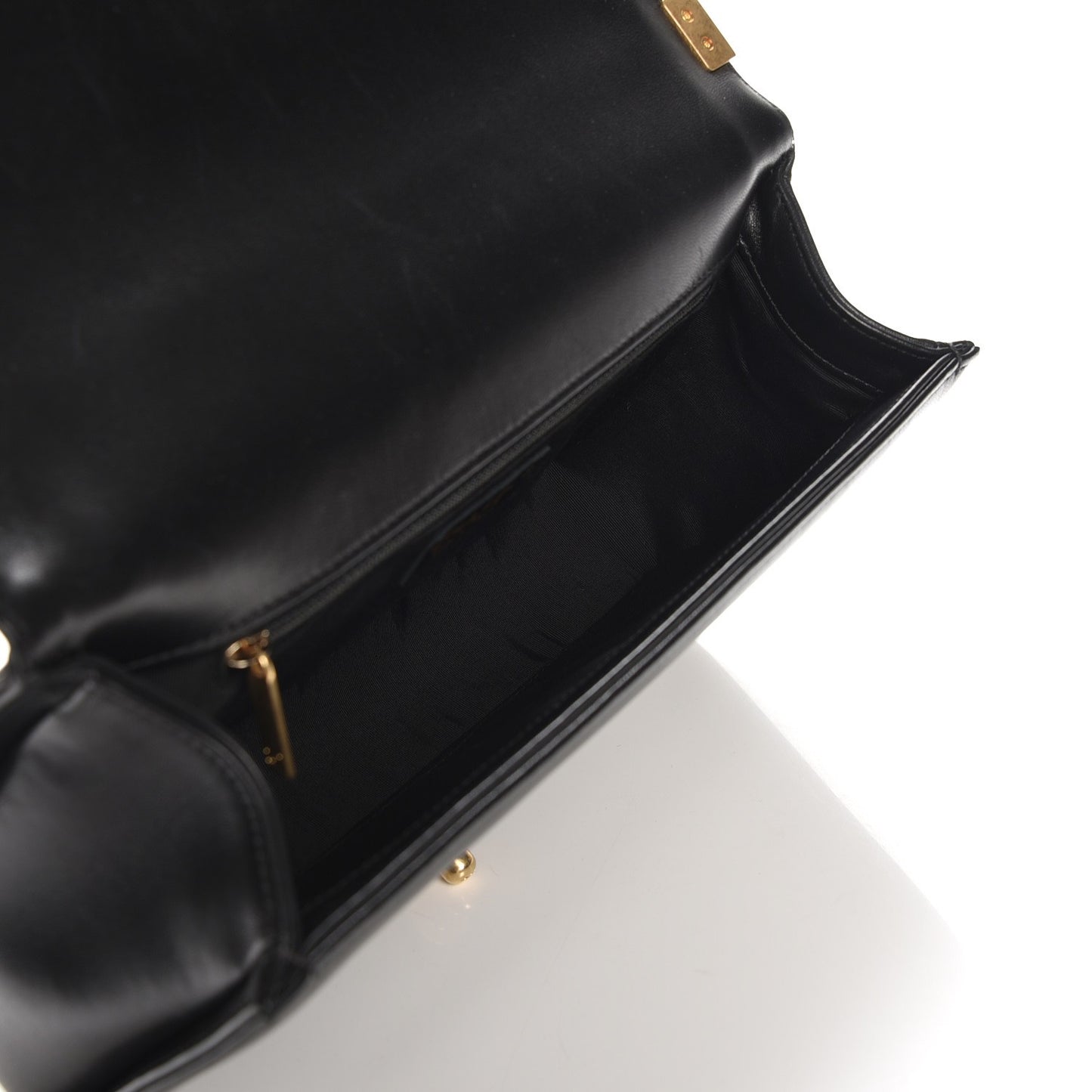 Lambskin Quilted New Medium Boy Flap Black