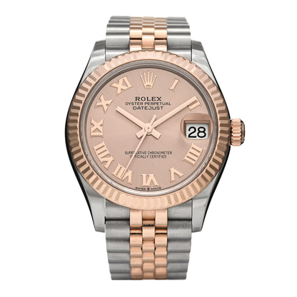 Rolex Stainless Steel 18K Everose Gold 31mm Oyster Perpetual Datejust Watch Sundust Roman 278271 1 of 4