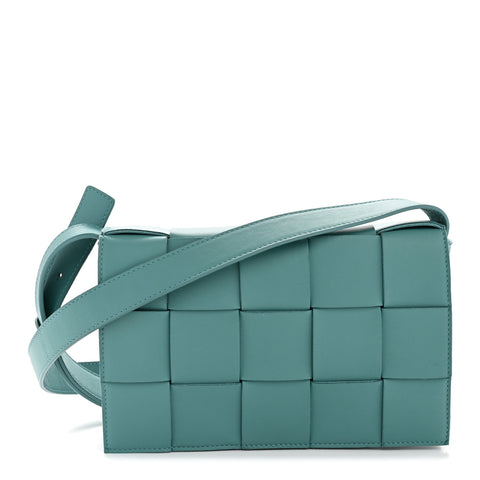 Lambskin Maxi Intreccio Cassette Crossbody Bag Linloleum