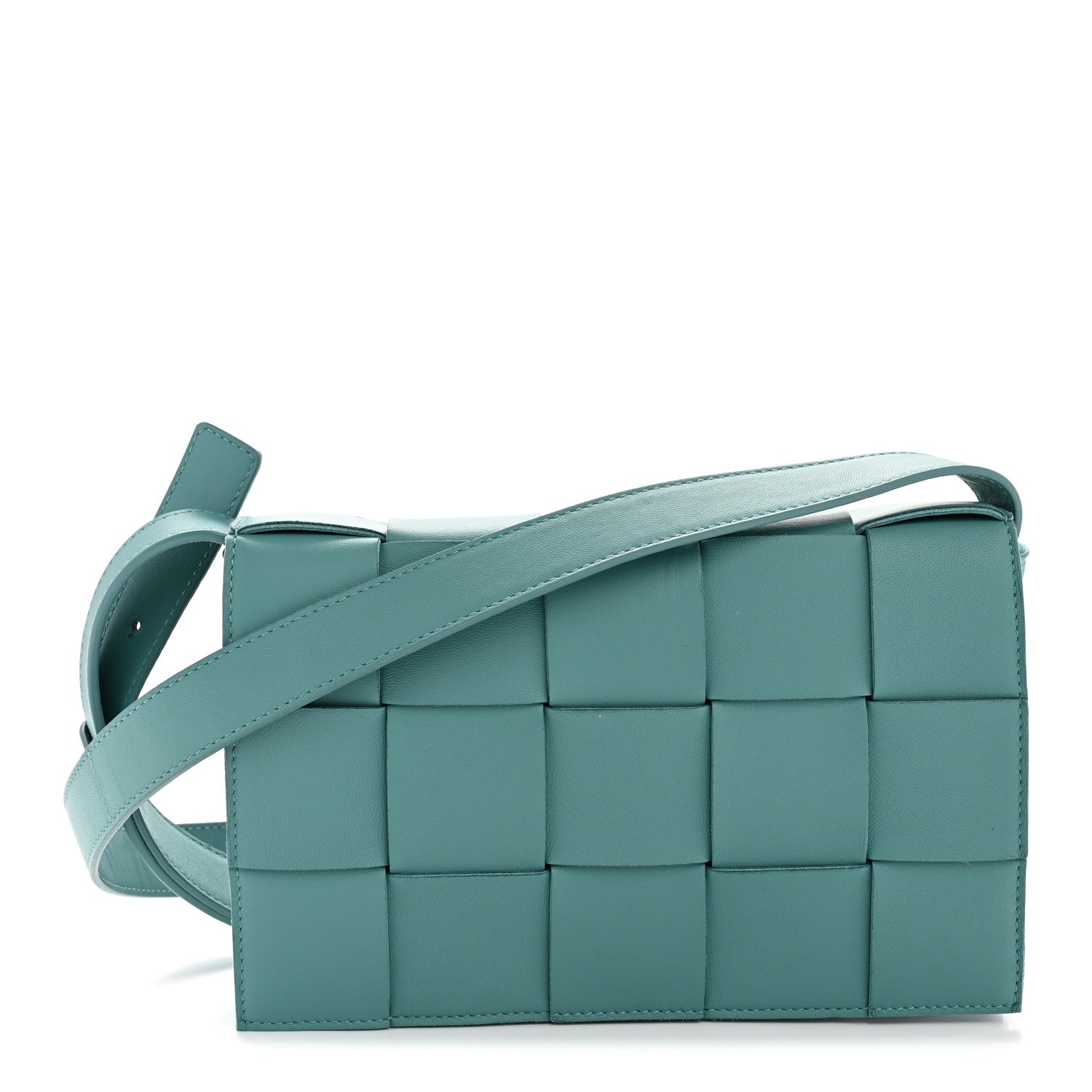 Bottega Veneta Lambskin Maxi Intreccio Cassette Crossbody Bag Linloleum 1 of 12