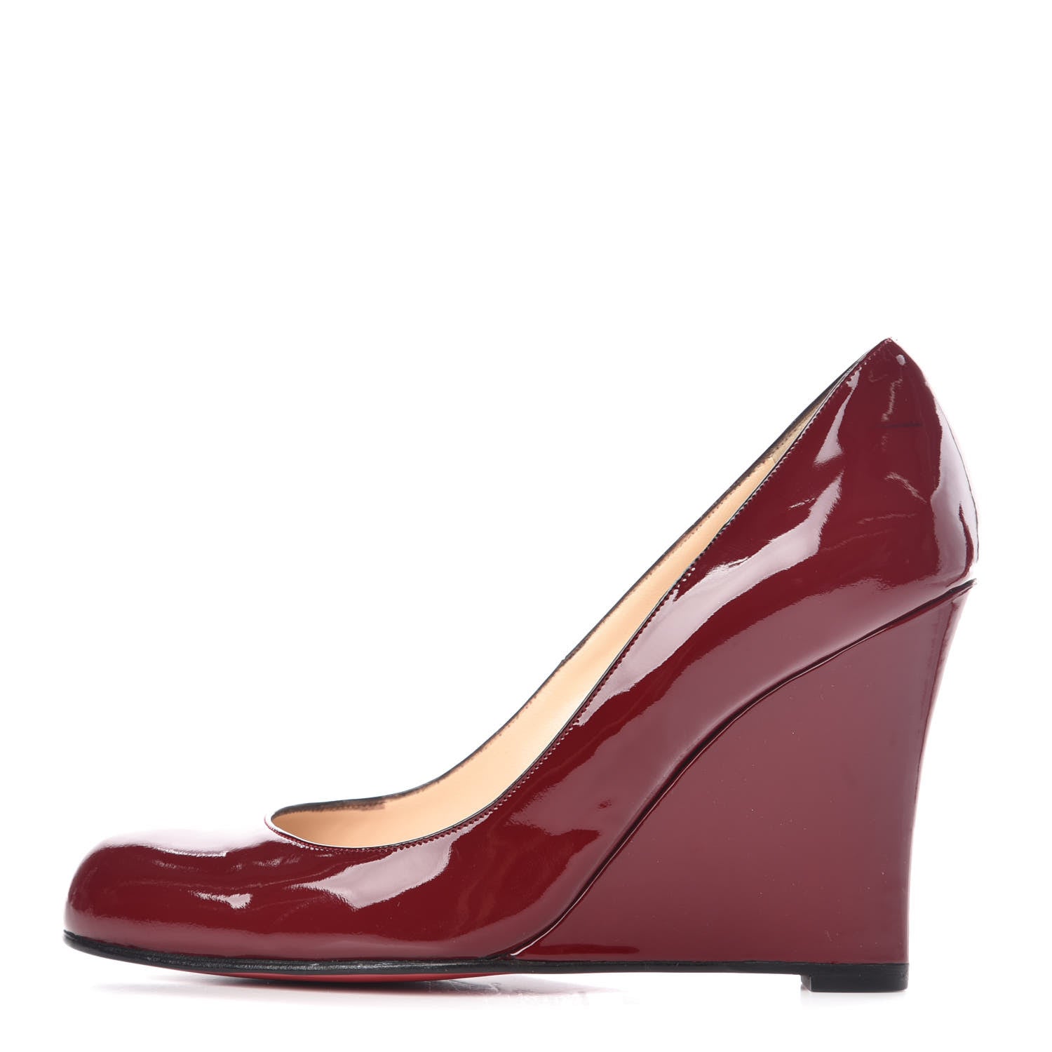 Christian Louboutin Patent Ron Ron Zeppa Wedges 38 Red 1 of 12