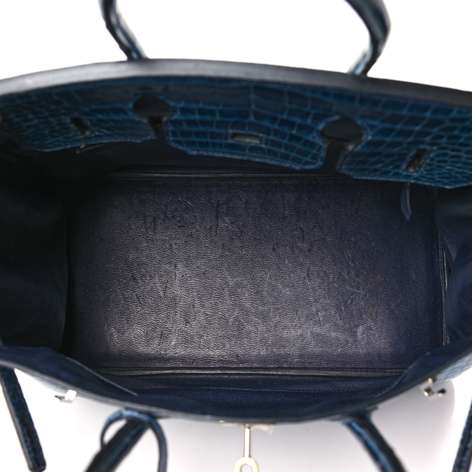 Hermes Shiny Porosus Crocodile Horseshoe Birkin 35 Bleu Roi Bleu Abysse 5 of 10