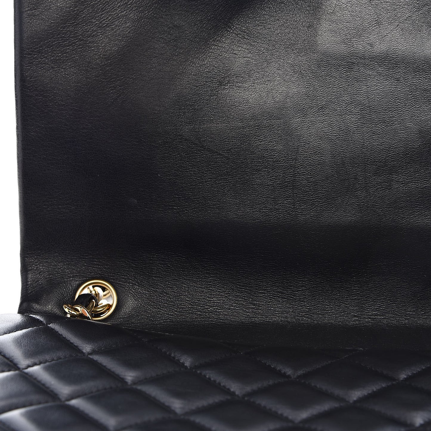 Lambskin Quilted Maxi Single Flap Black