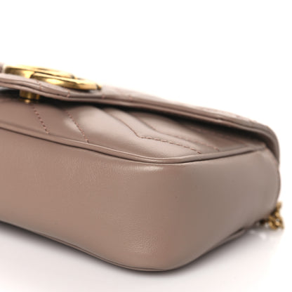 Gucci Calfskin Matelasse Super Mini GG Marmont Shoulder Bag Porcelain Rose 9 of 9