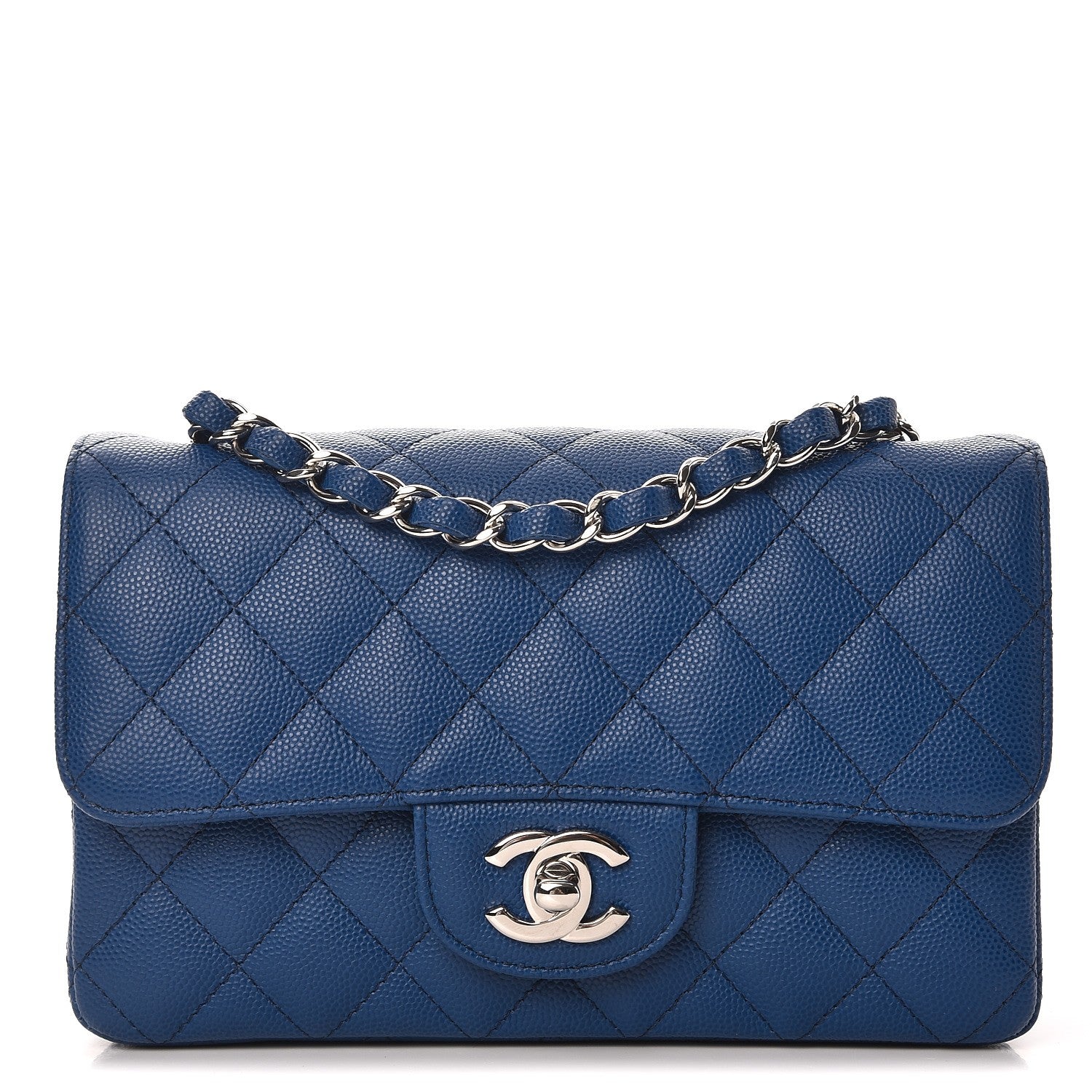 Chanel Caviar Quilted Mini Rectangular Flap Dark Blue 1 of 8