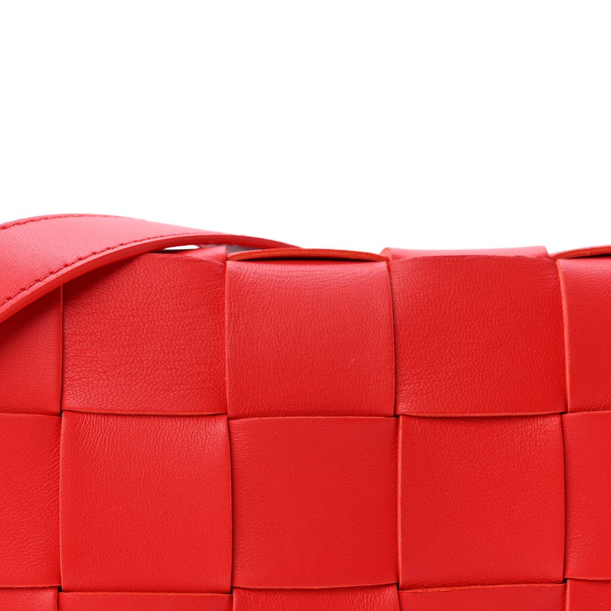 Lambskin Maxi Intrecciato Small Cassette Crossbody Bag Redstone