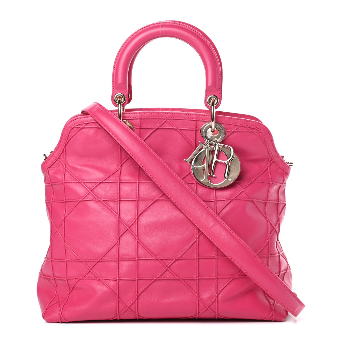 Lambskin Cannage Medium Granville Tote Fuchsia