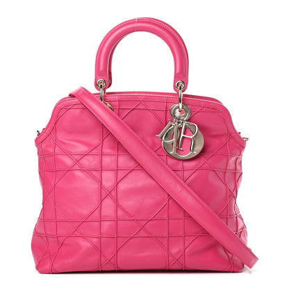 Christian Dior Lambskin Cannage Medium Granville Tote Fuchsia 1 of 14