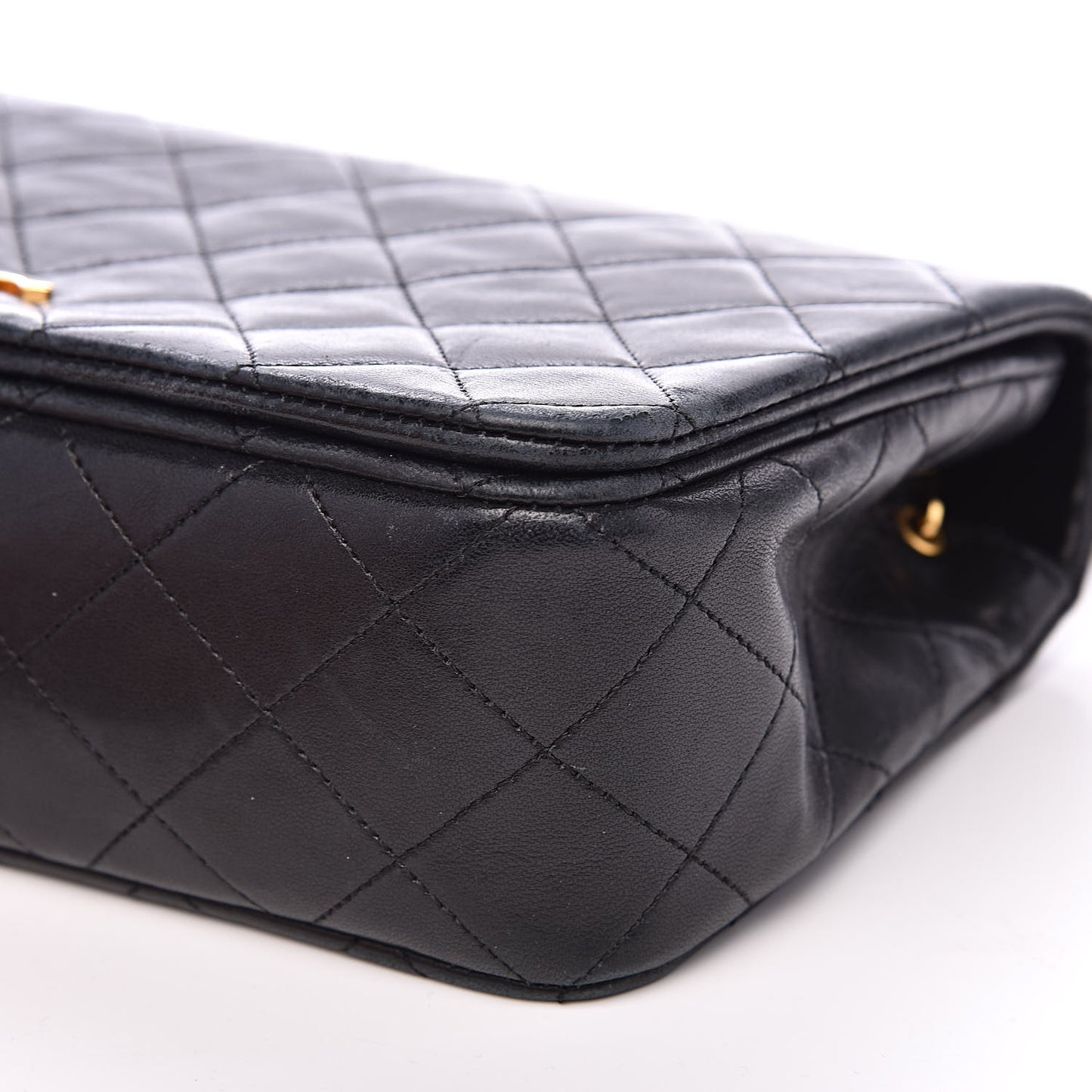 Lambskin Quilted Small Single Flap Bag Black