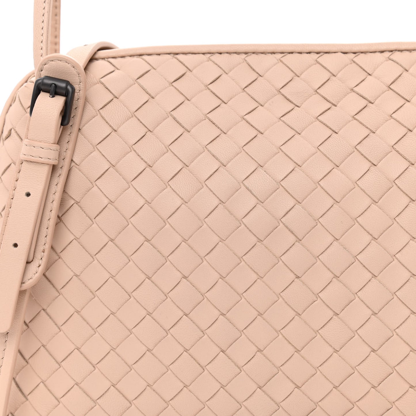 Nappa Intrecciato Nodini Crossbody Messenger Nude