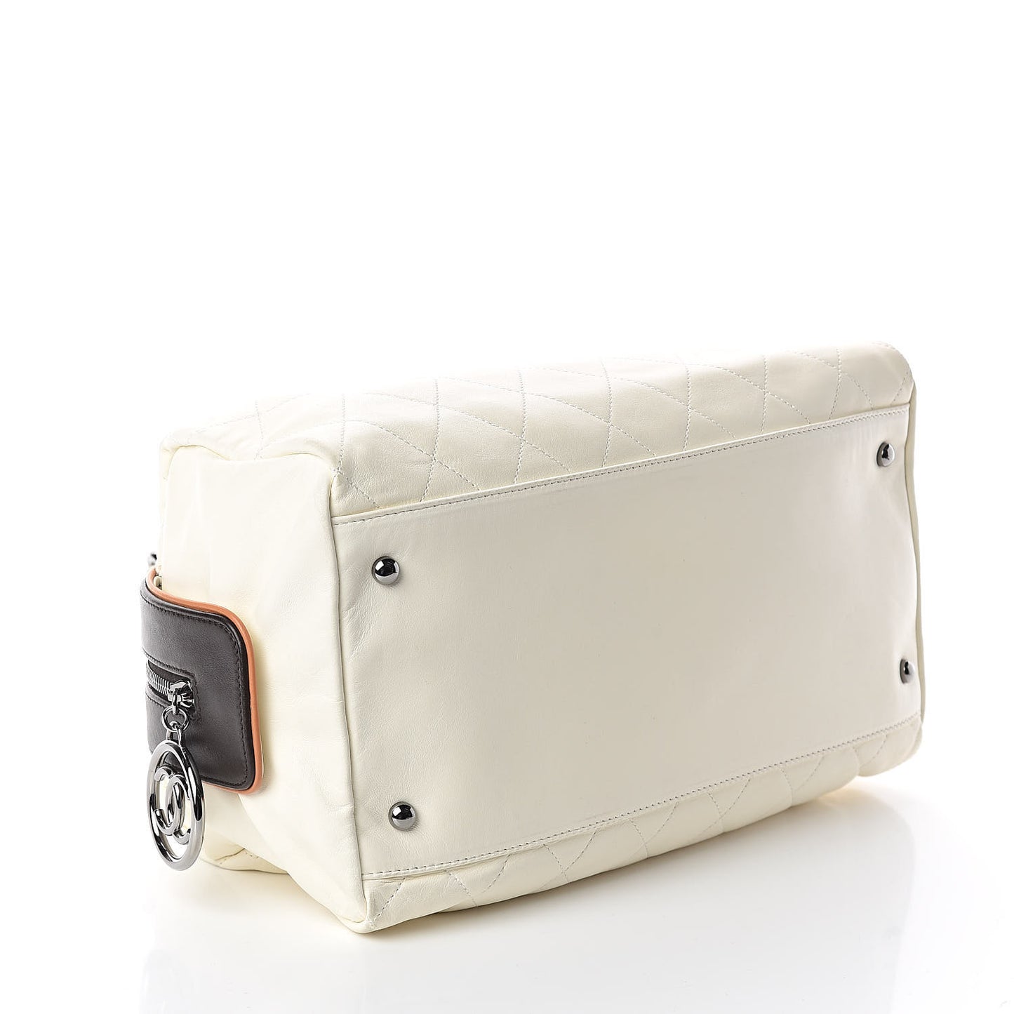 Lambskin Quilted Bowler White