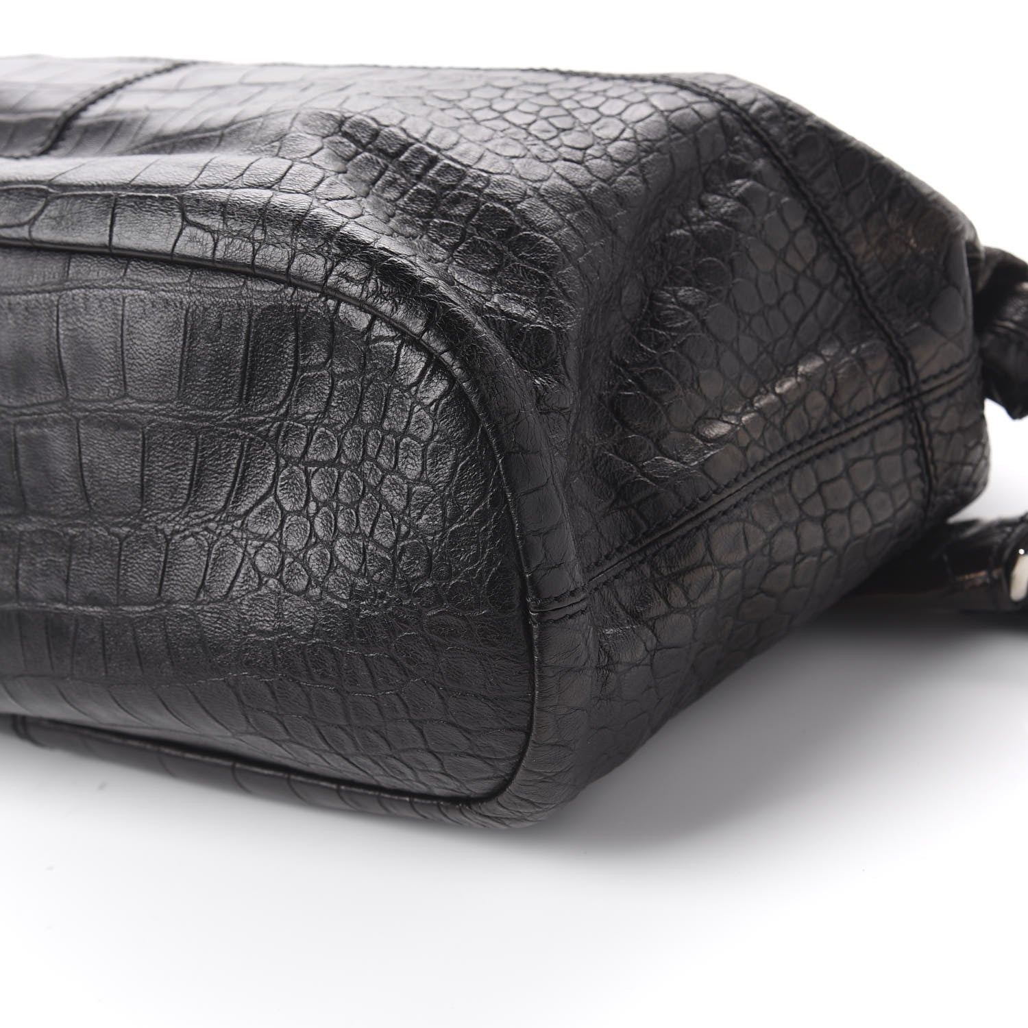 Givenchy Calfskin Crocodile Embossed Medium Nightingale Black 9 of 9