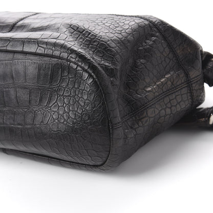 Givenchy Calfskin Crocodile Embossed Medium Nightingale Black 9 of 9